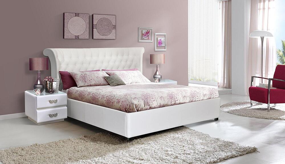 Кровать двойная «Марселла 16М» с прикроватными тумбами