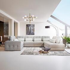 Photo - Corner sofa «Meldon» (1L.90.10M.10M.90.4R) - promo