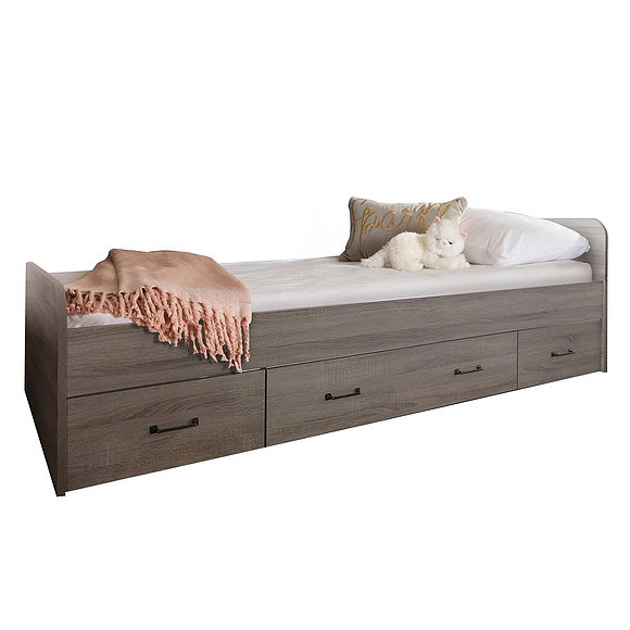 Кровать 1-09 «Боро» БМ2.759.1.40, ადგილი: ლდსპ, ფერი: მუხის სონომა ნათელი, საძილე ადგილი: 2000x900 мм, ზომა: 2044×951×650