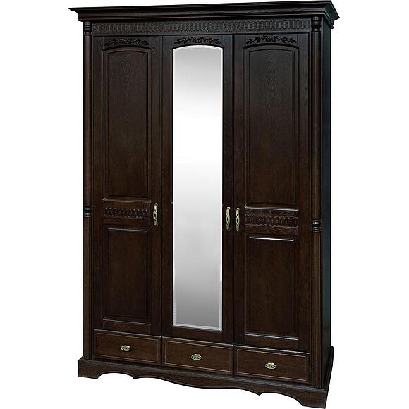 ტანსაცმლის კარადა 3დ «პაოლა» ბმ2.671.1.03-01(2165-01), ადგილი: მასიური მუხა, ფერი: ცხელი შოკოლადი