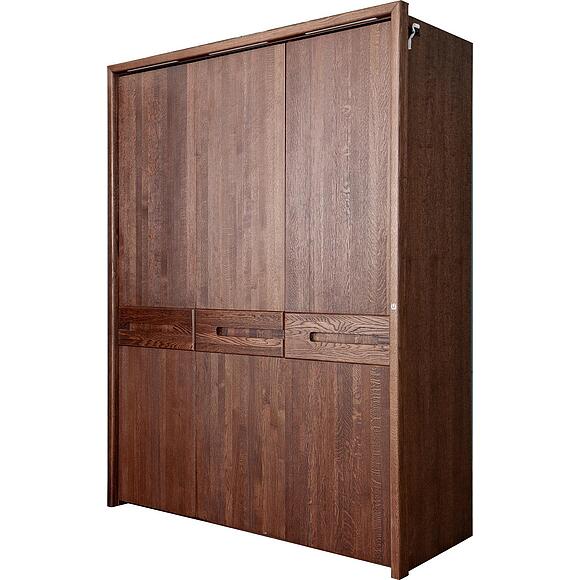 Шкаф для одежды 3д «Хедмарк» БМ2.761.1.03(2259), Материал: Массив (дуб), Цвет: Венге