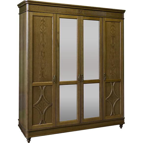 ტანსაცმლის კარადა 4დ «იუსტინა» ბმ2.691.1.27-01(2359-01), ადგილი: მასიური მუხა, ფერი: კაკალი