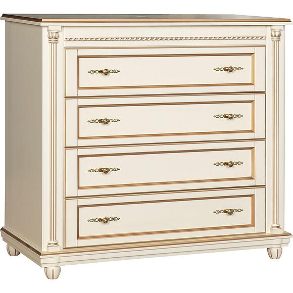Комод «Валенсия Классик» П3.0589.1.13, Материал: Массив (береза), Цвет: Античная темпера с золочением