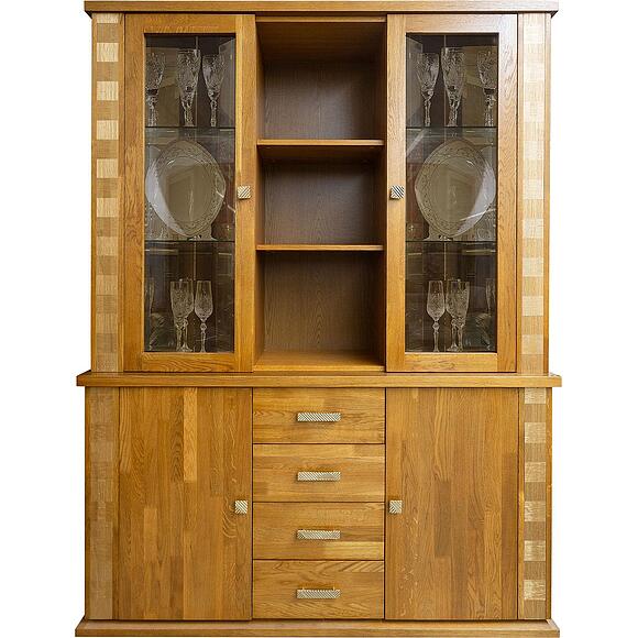 Шкаф 3д «Тунис» П6.343.0.06 (П343.06Ш), Материал: ДСП+шпон, Цвет: Дуб рустикаль с золочением