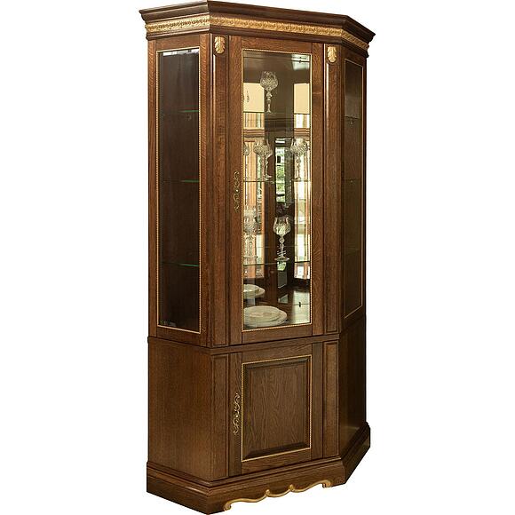 Шкаф комбинированный «Милана 1СУ» П4.265.2.24(396.24), Материал: Массив (дуб), Цвет: Черешня с золочением