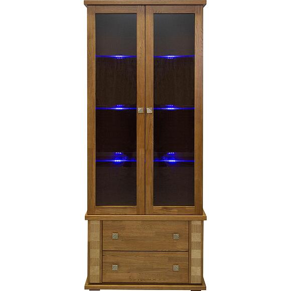 კარადა ვიტრინით «ტუნისი» პ6.343.0.22 (პ343.22შ), ადგილი: დსპ+შპონი, ფერი: თაფლისფერი მოოქროვილი