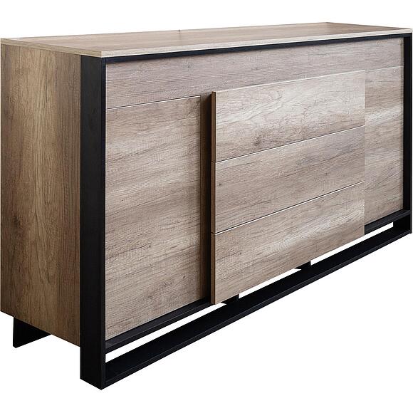 Комод «Каньон Лофт» П3.0561.0.02/22, Материал: ЛДСП, Цвет: Дуб Каньон+чёрный