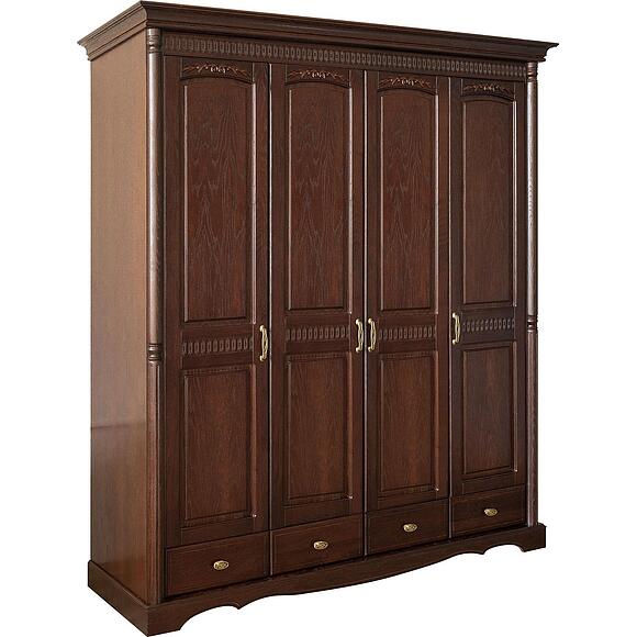 Шкаф для одежды 4д «Паола» БМ2.671.1.27(2164), Материал: Массив (дуб), Цвет: Горячий шоколад