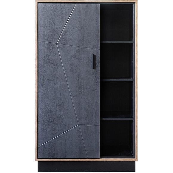 Шкаф «Лайн» П6.619.0.04 (П619.04), Материал: МДФ+ПВХ, Цвет: Камень серый/Дуб вотан/Чёрный (4J4A44875dee3de86deb7.jpg) Шкаф «Лайн» П6.619.0.04 (П619.04), Материал: МДФ+ПВХ, Цвет: Камень серый/Дуб вотан/Чёрный