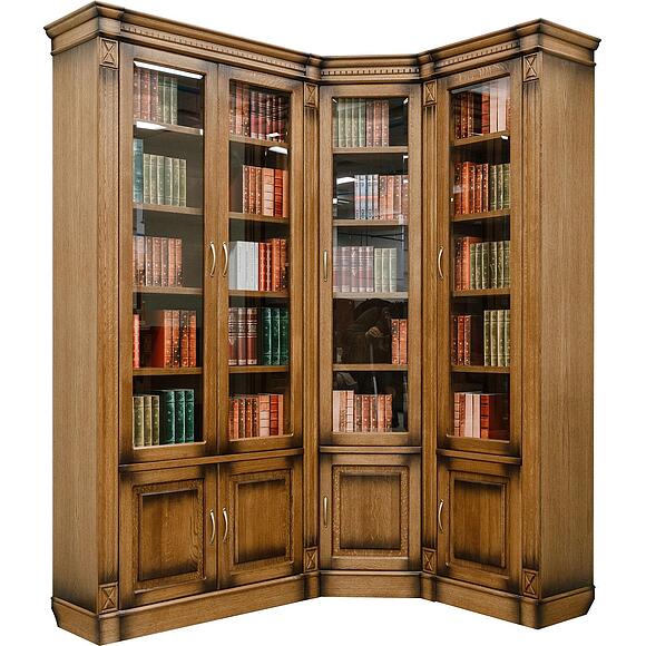 Набор мебели для библиотеки «Верди» П3.487.2.02 (П523.Н2), Материал: Массив (дуб), Цвет: Дуб рустикаль с патинированием