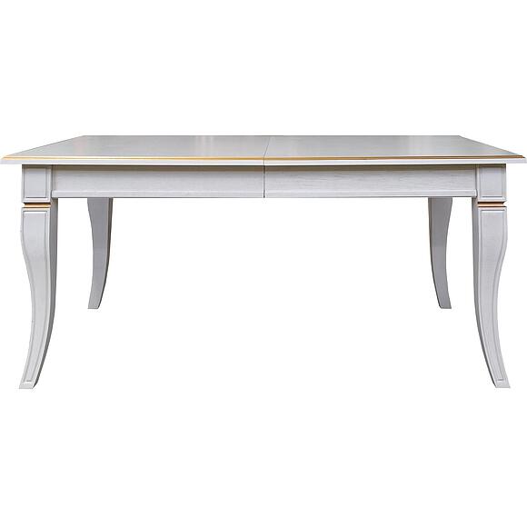 სასადილო მაგიდა «კინგი» პ4.193.4.07 (პ613.07), ადგილი: მდფ+შპონი, ფერი: სპილოს ძვლის ფერი ოქროსფერი ორნამენტებით