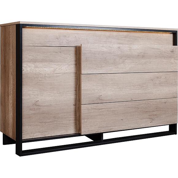 Комод «Каньон Лофт» П3.0561.0.01/21, Материал: ЛДСП, Цвет: Дуб Каньон+чёрный