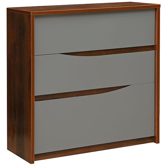 კომოდი «მონაკო» პ6.528.1.10 (П528.10), ადგილი: მდფ+პვხ, ფერი: მუხის სატერი+რუხი მოკკო