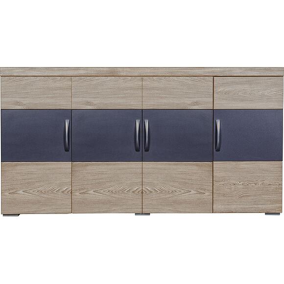 კომოდი «ამარანტი» პ563.10, ადგილი: მდფ+პვხ, ფერი: მუხა თამბაქო სინქრო + შაგრენის გრაფიტი