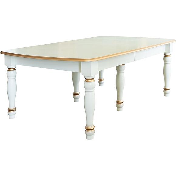 სასადილო მაგიდა «ვერდი კლასიკი» პ3.0487.4.38, ადგილი: მასიური მუხა, ფერი: სპილოს ძვლის ფერი ოქროსფერი ორნამენტებით