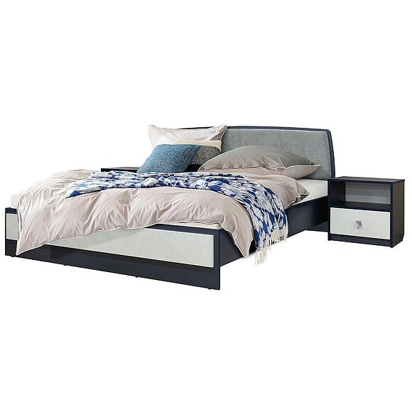 საწოლი 2-16 «პრიზმა ნიუ» პ3.0592.1.02, ადგილი: ლდსპ, ფერი: ღამის ცა + პრიზმა, საძილე ადგილი: 2000х1600 мм, ზომა: 2058×1676×900