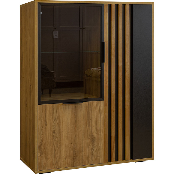 კარადა-ვიტრინა «დეკო» ბმ2.776.0.05, ადგილი: ლდსპ, ფერი: ნავარის მუხა