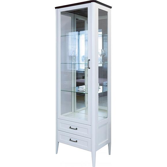 კარადა ვიტრინით «ვილორა» ბმ2.775.0.05(-01), ადგილი: დსპ+შპონი, ფერი: სპილოს ძვლისფერი