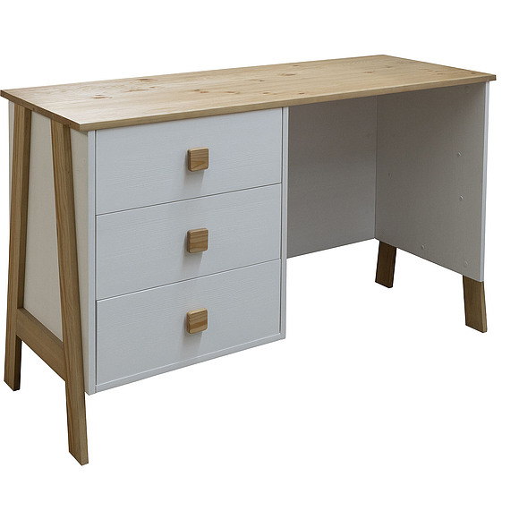 Стол письменный «Этна» БМ2.784.1.02, Материал: Массив (сосна), Цвет: Белый воск + темпо