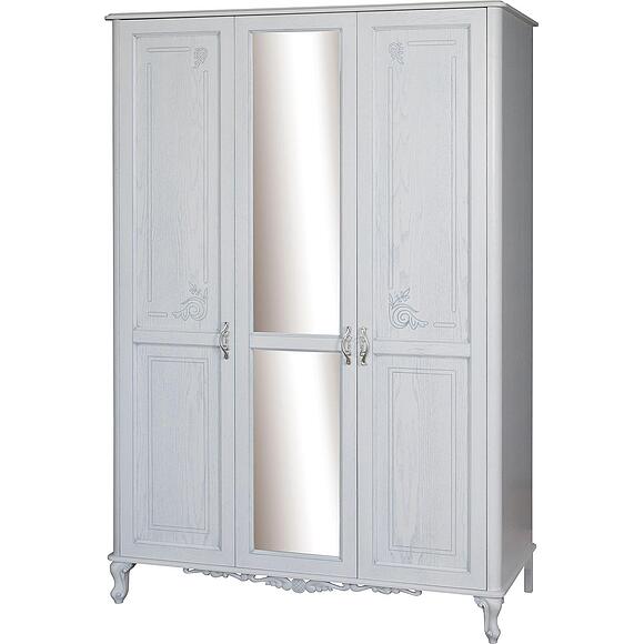 ტანსაცმლის კარადა 3დ «ფლორენტინა» ბმ2.851.1.03-01, ადგილი: მდფ,მუხის შპონით, ფერი: თეთრი გიშერი