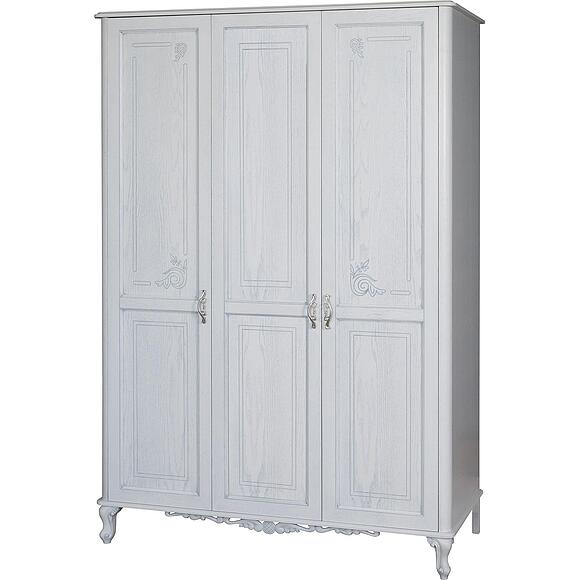 ტანსაცმლის კარადა 3დ «ფლორენტინა» ბმ2.851.1.03, ადგილი: მდფ,მუხის შპონით, ფერი: თეთრი გიშერი