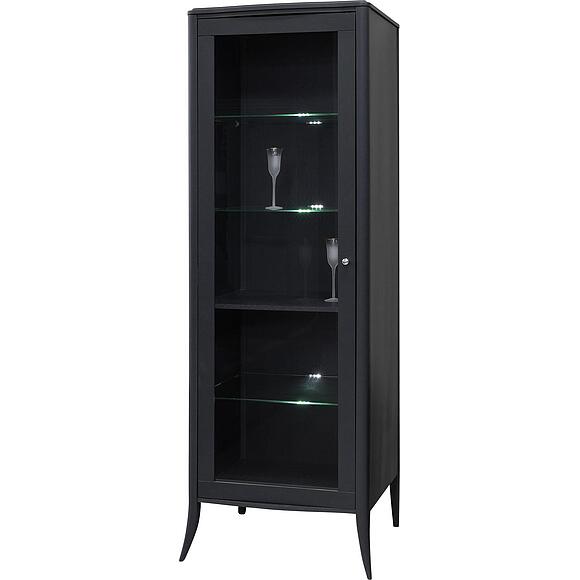 Шкаф с витриной «Тиффани» БМ2.681.0.05-01(2425-01), Материал: Массив (дуб), Цвет: Антрацит