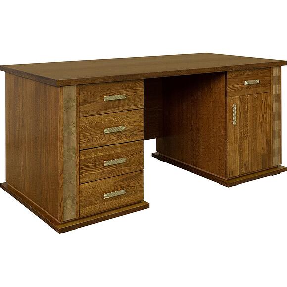 საწერი მაგიდა «ტუნისი» პ6.343.2.08 (პ343.08შ), ადგილი: დსპ+შპონი, ფერი: ბლისფერი ოქროსფერი ორნამენტებით