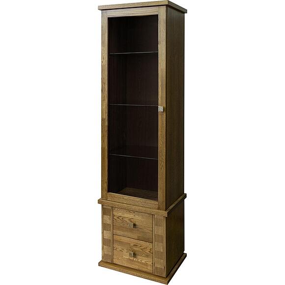 კარადა ვიტრინით «ტუნისი» პ6.343.0.21-01 (343.21შ), ადგილი: დსპ+შპონი, ფერი: მუხის რუსტიკალი მოოქროვილი