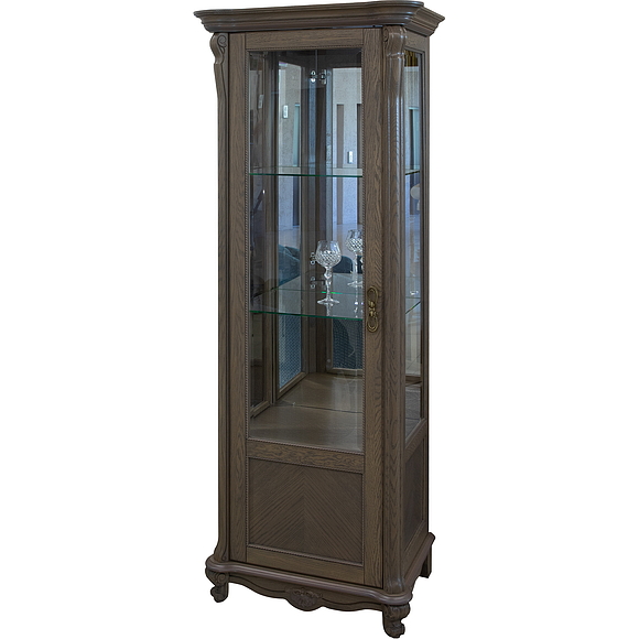 Шкаф-витрина «Алези» П1.350.0.08-01 (П350.08-01), Материал: ДСП+шпон, Цвет: Дуб Сахара