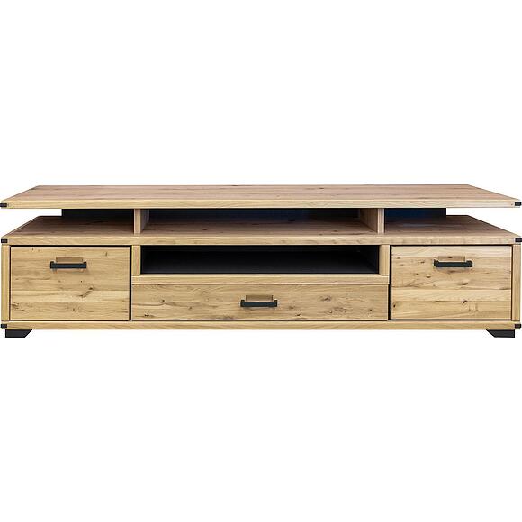 Тумба ТВ «Генуа» П3.586.0.30, Материал: Массив (дуб), Цвет: Дуб натуральный+Дуб Онтарио+Антрацит