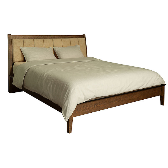 Кровать 2-16 «Оквуд» П3.142.1.17, ადგილი: დსპ, მუხის შპონით, ფერი: Миндаль, საძილე ადგილი: 2000х1600 мм, ზომა: 2234х1762х1100