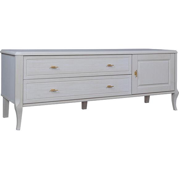 Тумба ТВ «Нокс» П4.988.0.10, Материал: Массив (дуб), Цвет: Белый матовый