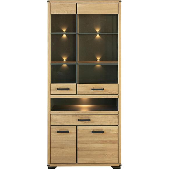 კარადა-ვიტრინა «გენუა» პ3.586.0.03, ადგილი: მასიური მუხა, ფერი: ნატურალური მუხა+ონტარიოს მუხა+ანტრაციტი (8C3A6420-kopiya.jpg) კარადა-ვიტრინა «გენუა» პ3.586.0.03, ადგილი: მასიური მუხა, ფერი: ნატურალური მუხა+ონტარიოს მუხა+ანტრაციტი