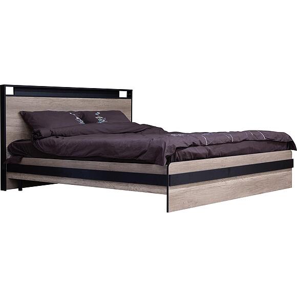 Кровать 2-16 «Каньон Лофт» П3.0561.1.01, Материал: ЛДСП, Цвет: Дуб Каньон+чёрный, Размер: 2120×1714×990