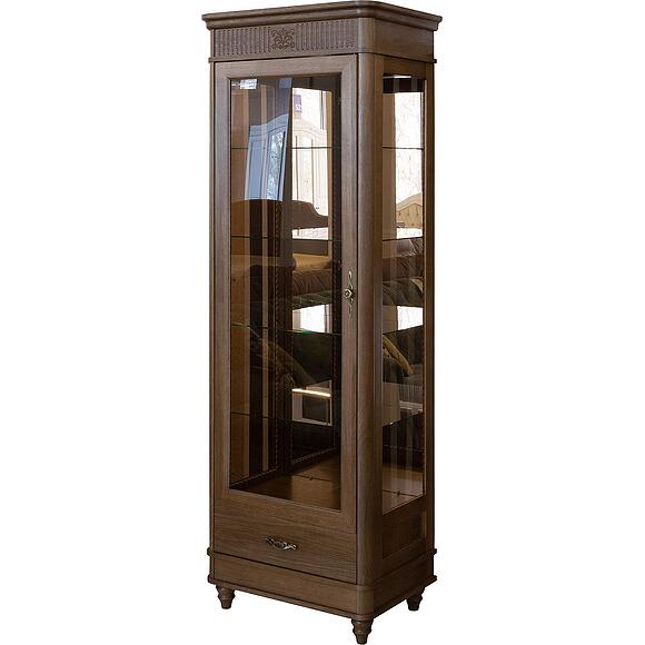 Шкаф-витрина «Юстина Люкс» БМ2.690.0.05(-01), Материал: Массив (дуб), Цвет: Орех