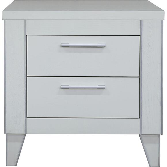 Тумба прикроватная «Амадей» П6.635.1.04, Материал: Массив (дуб), Цвет: Слоновая кость с серебром