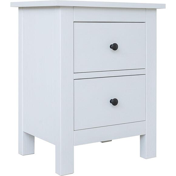 საძინებლის ტუმბო «ნორტონი» ბმ2.768.1.28, ადგილი: მასიური ფიჭვის ხე, ფერი: თეთრი ცვილი