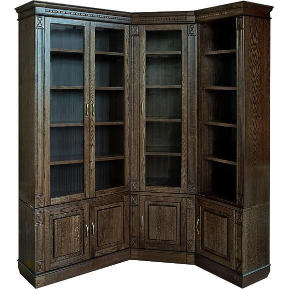 ბიბლიოთეკის ავეჯის ნაკრები «ვერდი» პ3.487.2.05 (პ523.ნ5), ადგილი: მასიური მუხა, ფერი: თამბაქო