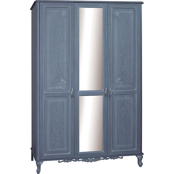 ტანსაცმლის კარადა 3დ «ფლორენტინა» ბმ2.851.1.03-01, ადგილი: მდფ,მუხის შპონით, ფერი: ცისფერი გიშერი