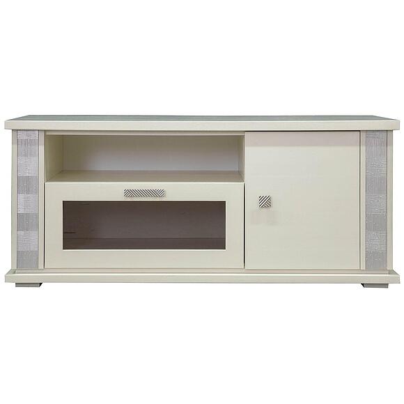 Тумба под ТВ «Тунис» П6.343.0.18 (П343.18Ш), Материал: МДФ+шпон, Цвет: Слоновая кость с серебром