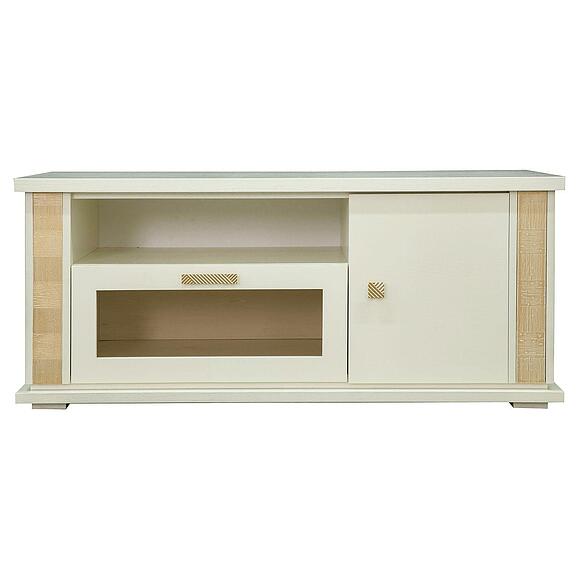 Тумба под ТВ «Тунис» П6.343.0.18 (П343.18Ш), Материал: МДФ+шпон, Цвет: Слоновая кость с золочением