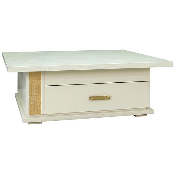 Стол журнальный «Тунис» П343.04Ш, ადგილი: დსპ+შპონი, ფერი: სპილოს ძვლის ფერი ოქროსფერი ორნამენტებით