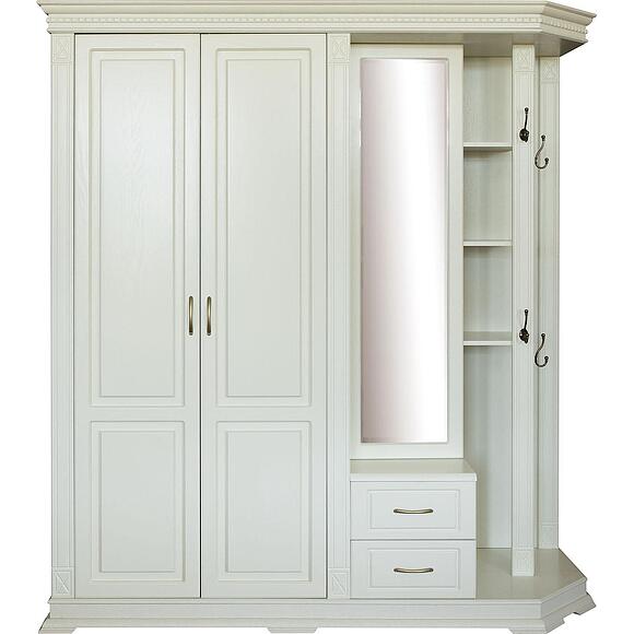 შემოსასვლელი კომბინირებული კარადა «ვერდი კლასიკი» პ3.0487.3.31, ადგილი: მასიური მუხა, ფერი: სპილოს ძვლის ფერი