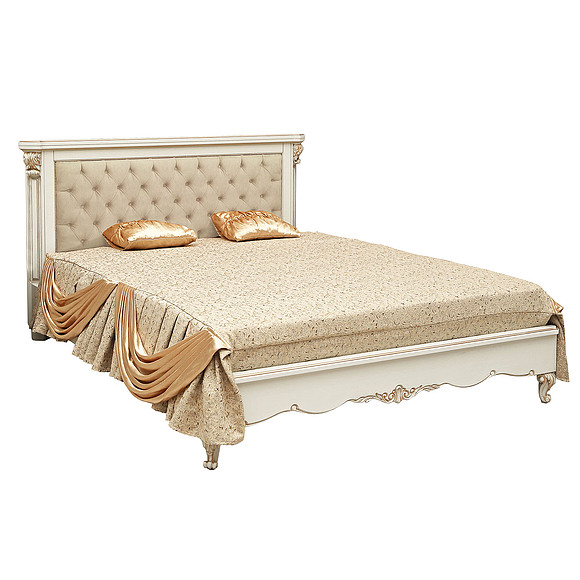 Кровать двойная «Альба» , Материал: Массив (дуб), Цвет: Слоновая кость с золочением, Спальное место: 2000x1600 мм, Размер: 2145x1800x1170 (Akba_slonovaya_kost_s_zolocheniem_.jpg) Кровать двойная «Альба» , Материал: Массив (дуб), Цвет: Слоновая кость с золочением, Спальное место: 2000x1600 мм, Размер: 2145x1800x1170