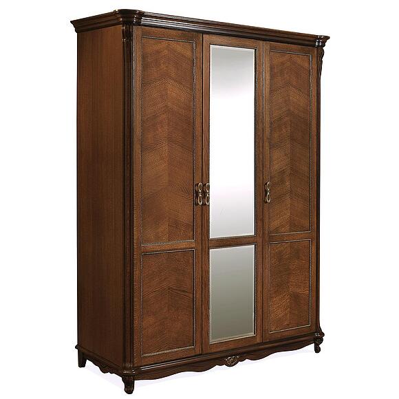 3-კარიანი კარადა «ალეზი» П1.350.1.11 (П349.01), ადგილი: მასიური მუხა, ფერი: ანტიკური ბრინჯაო