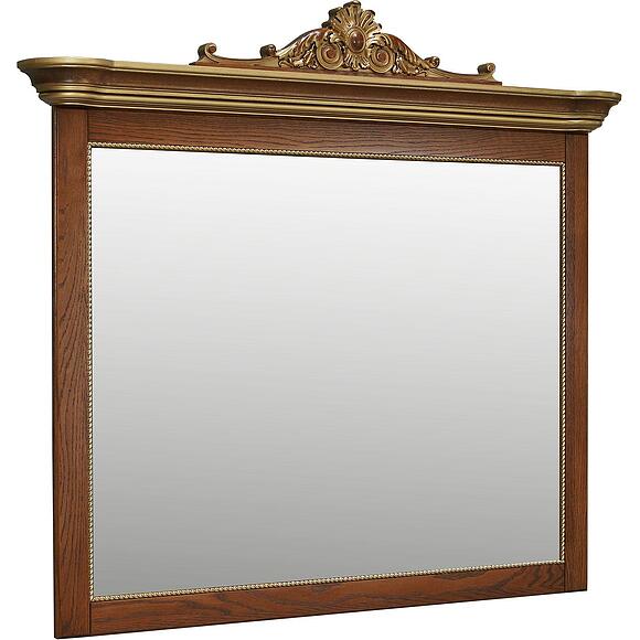 Зеркало настенное «Алези Люкс» П1.349.0.14 (П350.14л), Материал: Массив (дуб), Цвет: Античная бронза с золочением