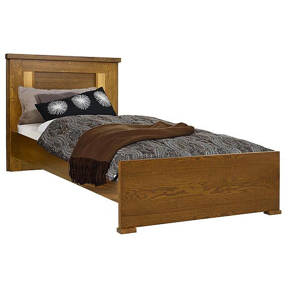 Кровать одинарная «Тунис» П6.343.1.08 (П344.08), Материал: ДСП+шпон, Цвет: Черешня с золочением, Спальное место: 2000x900 мм, Размер: 2088х1024х970