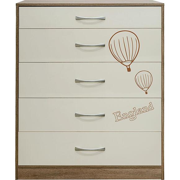 Комод «Бритиш Бум» П3.0551.1.27 , Материал: ЛДСП, Цвет: Дуб трюфельный + крем