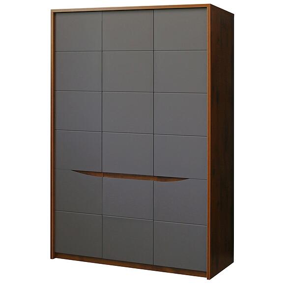 ტანსაცმლის კარადა «მონაკო» პ528.17, ადგილი: მდფ+პვხ, ფერი: მუხის სატერი+რუხი მოკკო