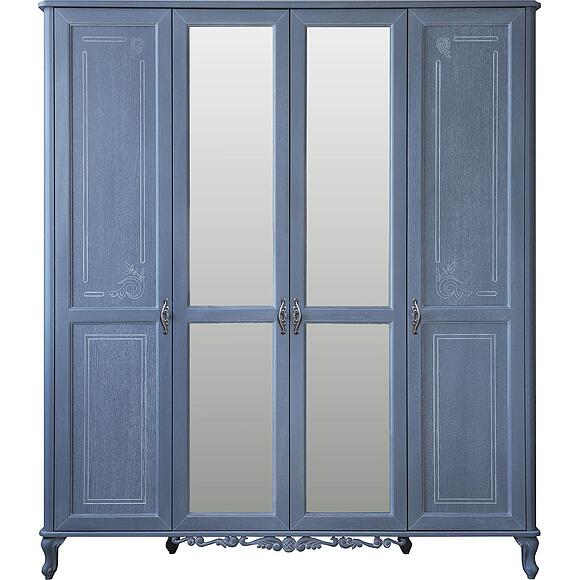 ტანსაცმლის კარადა 4დ «ფლორენტინა» ბმ2.851.1.27-01(2678-01), ადგილი: მდფ,მუხის შპონით, ფერი: ცისფერი გიშერი